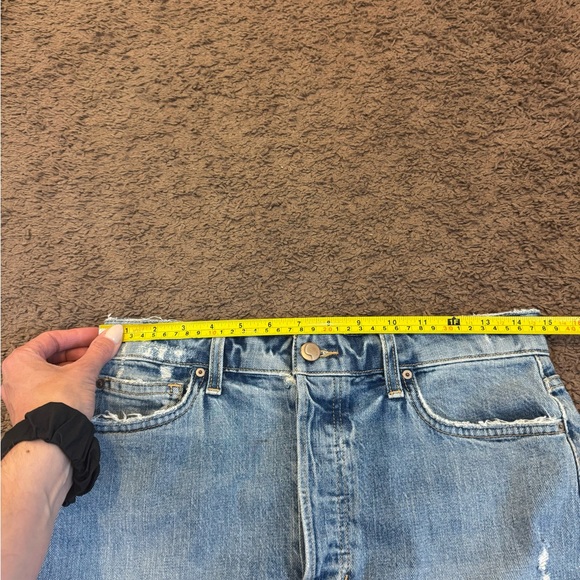 Joes Jeans Skirt Denim Straight Front Slit Maxi Fray Raw Hem 28 - Picture 10 of 12